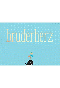 Postkarte Spruch witzig bruderherz - wal
