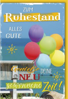 Ruhestandskarte - Bunte Luftballons