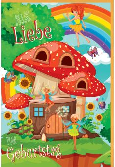 Geburtstagskarte Mädchen Pilz Feen