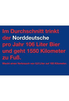 Postkarte Spruch witzig Im Durchschnitt trinkt der Norddeutsche