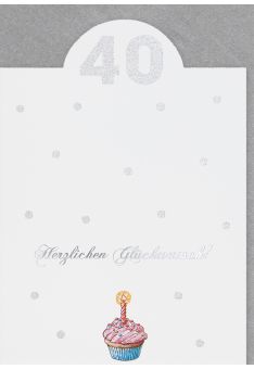 Geburtstagskarte zum 40 Geburtstag Aufsteller Premium Glitzerlack