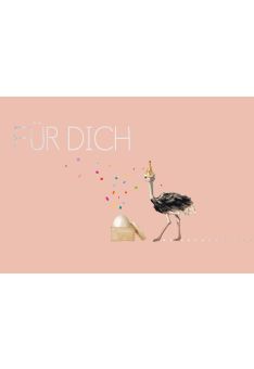 Postkarte Spruch Humor Cityproducts Strauß und Ei Für Dich