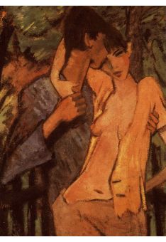 Kunstpostkarte Otto Müller, Gypsy Lovers