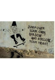 Grußkarte mit Spruch Jump over your own Shadow and follow your Heart