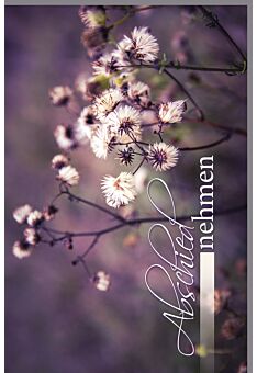 Trauerkarte Beileid Nahaufnahme Blumen