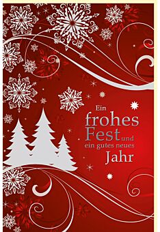 Weihnachtsgrußkarte Silberfolie roter Hintergrund Frohes Fest