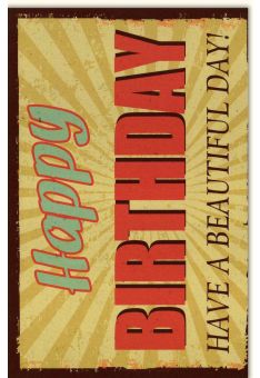 Geburtstagskarte retro Happy Birthday Have a beautiful day
