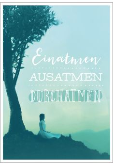 Postkarte Lebensweisheit Spruch Einatmen Ausatmen Durchatmen