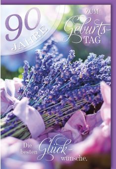 Geburtstagskarte 90 Jahre Lavendel Bild
