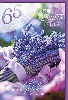 Geburtstagskarte 65 Jahre Foto Lavendelstrauß