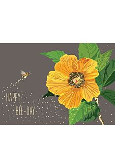 Geburtstagspostkarte Spruch Happy Bee-Day