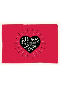 Postkarte Liebe Spruch All you need ist love