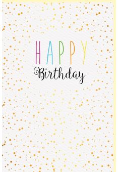 Geburtstagskarte mit Goldfolie und Naturkarton Happy Birthday