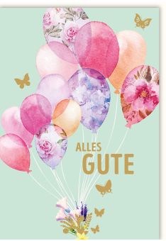 Abschiedskarte Illustration Luftballons Alles Gute