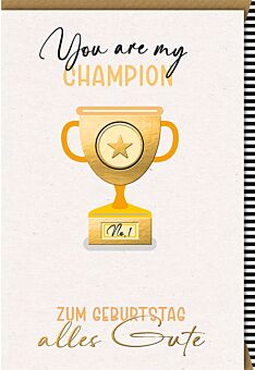 Geburtstagskarte für Männer Geburtstag Champion Pokal