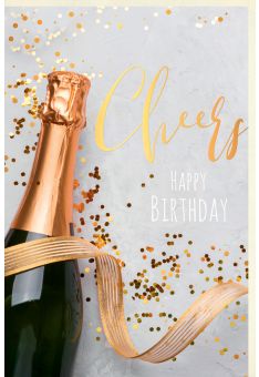 Karte Geburtstag Business Sektflasche Cheers