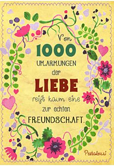 Postkarte Freundschaft Motiv 1000 Umarmungen