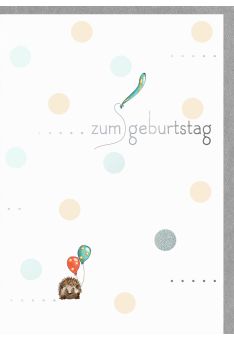 Glückwunschkarte Geburtstag Igel mit Ballons - zum Geburtstag