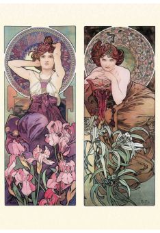 Kunstpostkarte Alphonse Mucha - Amethyst, Emerald