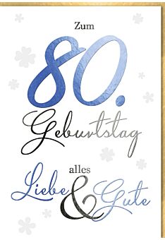 A4 Maxi Geburtstagskarte 80. Geburtstag A4, Kleeblätter