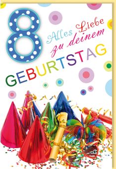 Geburtstagskarte Kinder 8 Jahre Alles Liebe