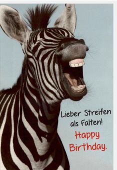 Geburtstagskarte Spruch lustig Liebe Streifen als Falten