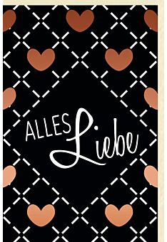 Grußkarte "Alles Liebe", mit kupferfarbener Folie