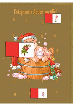 Adventskalender-Weihnachtskarte: Entspannte Adventsgrüße