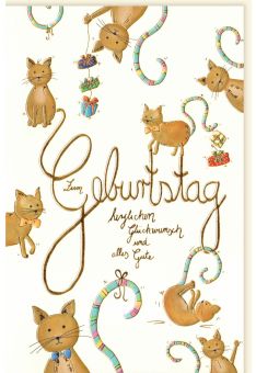 Geburtstagskarte für Kinder Katzen alles Gute