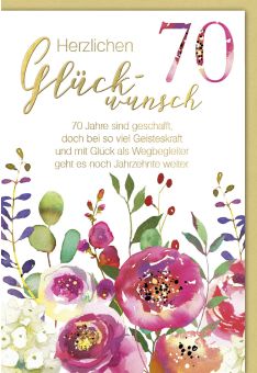 Geburtstagskarte 70 Jahre sind geschafft