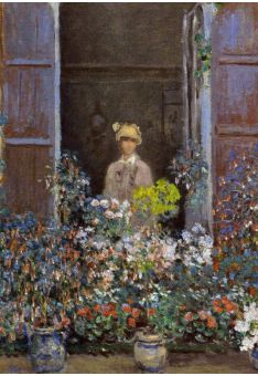 Kunstkarte Claude Monet - Camille Monet in the Window