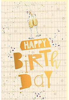 Geburtstagskarte Zuckerrohrpapier Motiv zwei Sektgläser Happy Birthday