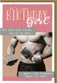 Geburtstagskarte für Frauen It's your Birthday Girl Ziegel