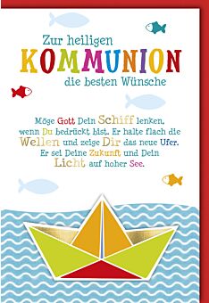 Umschlag 10,5 x 18 cm zur Kommunion beste Wünsche Herlitz Grußkarte Karte Postkarte 