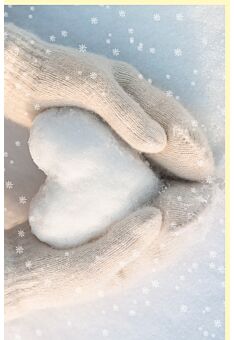 Fotokarte Weihnachtskarte Winter Herz aus Schnee