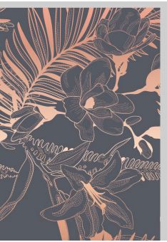 Blanko Karte hochwertig Gutsch Kupfer Grau Blüten