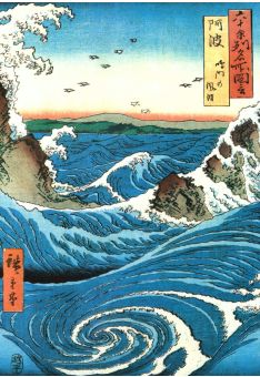 Kunst Postkarte Ando Hiroshige - Turbulent Waves