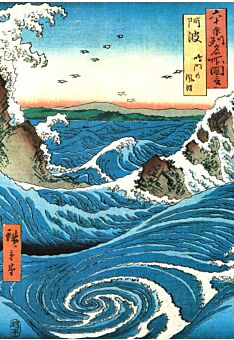 Kunst Postkarte Ando Hiroshige - Turbulent Waves