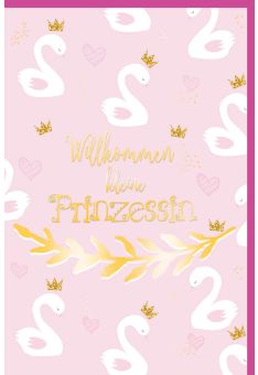 Glückwunschkarte Geburt Mädchen rosa Willkommen kleine Prinzessin