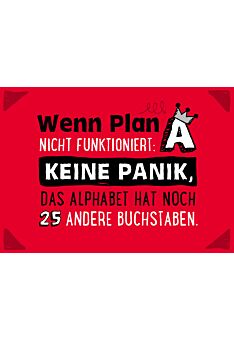 Postkarte Sprüche Wenn Plan nicht funktioniert: keine Panik