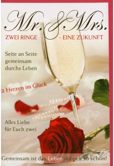 Glückwunschkarte Hochzeit zwei Ringe eine Zukunft