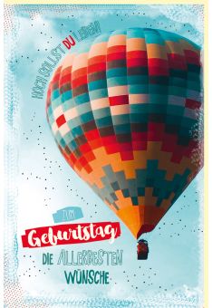 Geburtstagskarte Glücksmomente Heißluftballon