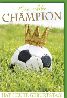 Geburtstagskarte Spruch Fußball mit Krone