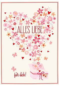 Postkarte Valentinstag Alles Liebe zum Valentinstag