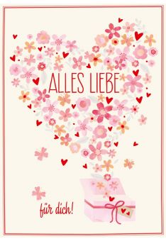 Postkarte Valentinstag Alles Liebe zum Valentinstag