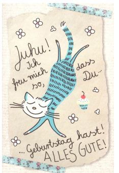 Karte Geburtstag Katze Juju Ich freu mich so