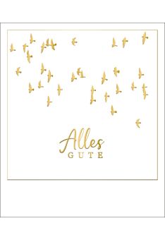 Postkarte Alles Gute Vögel Goldfolie Gutsch Happy Notes