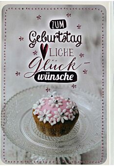 Geburtstagskarte: Cupcake auf Glasteller