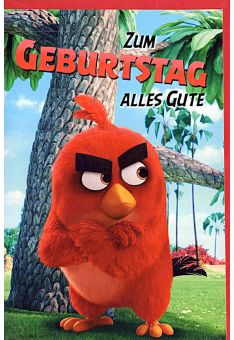 Geburtstagskarten für Kinder Angry Birds, Vogel rot