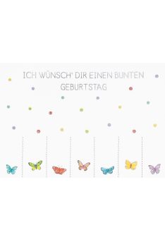Geburtstagspostkarte Ich wünsch Dir einen bunten Geburtstag!
